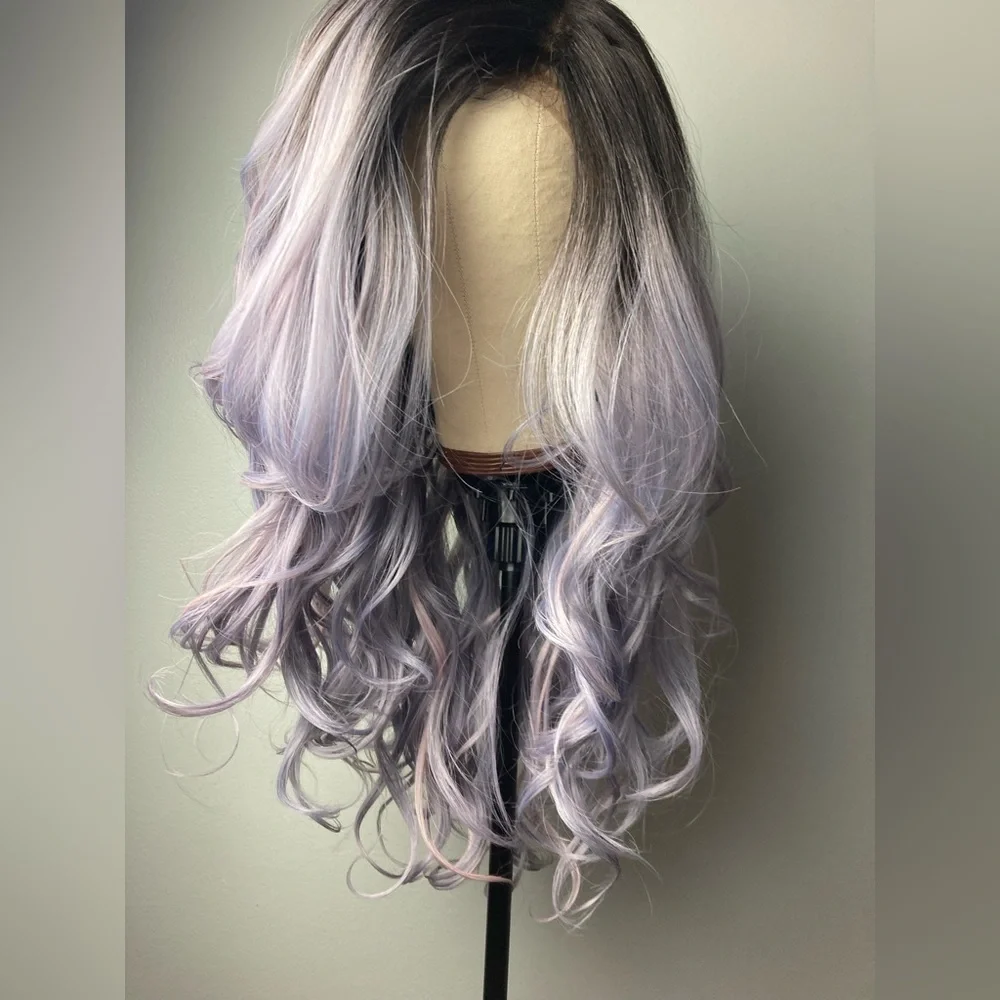Ombre Light Gray Lace Wigs